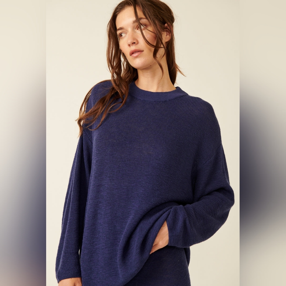 NWOT FP Beach Malibu Sweater Size Large in Oceana Blue